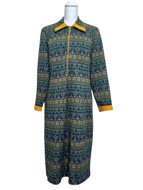 Vintage 1960’s-1970’s NPC Fashions Jewel Tone Zip Front Dress